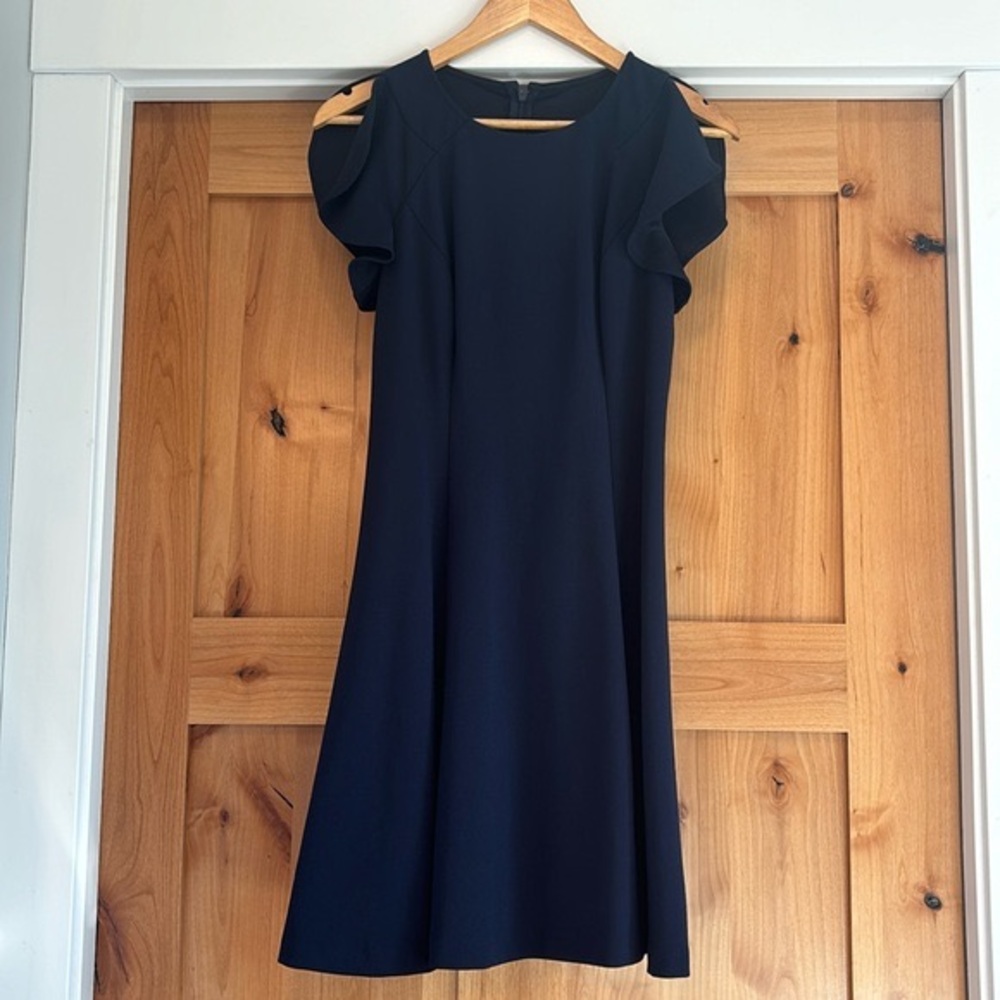 Vince Camuto Flutter Sleeve Navy Dress